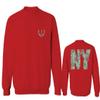 0505. dope New York Gift Liberty Statue NYC Floral Beach Summer Vacation Palm Men's Crewneck Sweatshirt (Red, Small) view 1