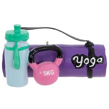Yoga Mat, Kettlebell Weight & Water Bottle Christmas Tree Trimming Ornament Decoration
