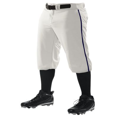Alleson Athletic Boys' Crush Knicker Braided Baseball Pant, White/Navy, M