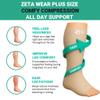 Zeta Wear Open Toe Plus Size Support Socks - Short Length Wide Calf Compression, Great for Travel & Flights, Women Love Its Amazing Fit, Cotton-Rich Comfort & Soothing Relief, 1 Pair, Size, XL, Black view 4