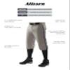 Alleson Athletic Boys' Crush Knicker Braided Baseball Pant, Grey/Navy, S view 2