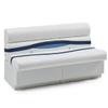 DeckMate Complete 55" Premium Pontoon Boat Seat Bench and Base- White, Blue and Light Blue view 1