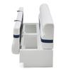 DeckMate Complete 55" Premium Pontoon Boat Seat Bench and Base- White, Blue and Light Blue view 2