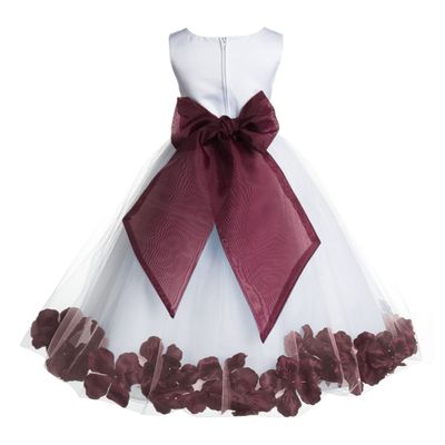 ekidsbridal Floral Rose Petals White Flower Girl Dress Pageant Dresses Junior Flower Girl Dress Birthday Girl 007 10