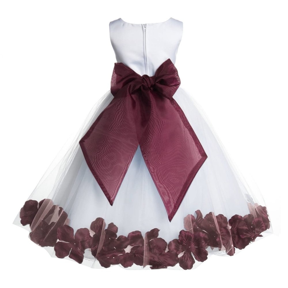 ekidsbridal Floral Rose Petals White Flower Girl Dress Pageant Dresses Junior Flower Girl Dress Birthday Girl 007 10