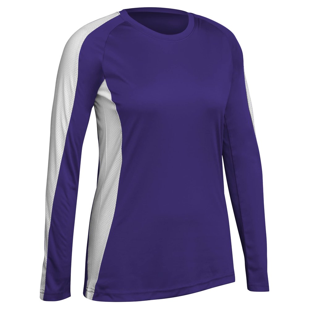 Triumphant Long Sleeve Volleyball Jersey, Women's Medium, Purple