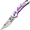 Snake Eye Tactical Ladies Valentines day Pocket Knife EDC Hunting Camping Knife (Purple) view 2