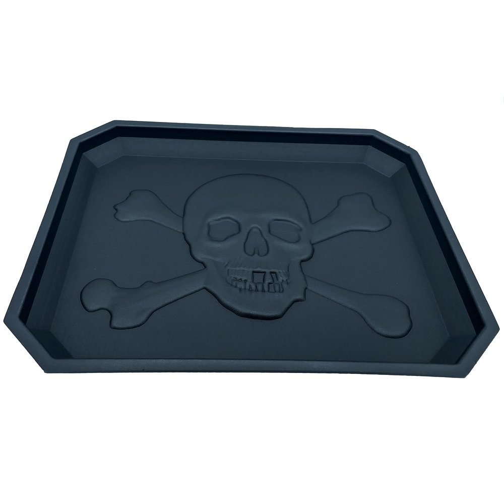 USATAC EDC Skull & Crossbones KYDEX Dump Tray/Valet Tray/Organizer & Catch-All for Everyday Carry: Keys-Pocket Change-Jewelry-Watch-Phone, BLACK