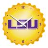 The Fan-Brand NCAA LSU Tigers: LSU - Bottle Cap Wall Clock - Sports Team Bar Sign Dcor - Home, Dorm, Garage, Office, Fan Cave view 1