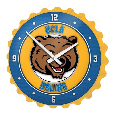 The Fan-Brand NCAA UCLA Bruins: Mascot - Bottle Cap Wall Clock - Sports Team Bar Sign Dcor - Home, Dorm, Garage, Office, Fan Cave