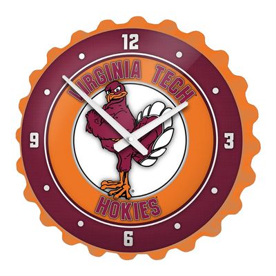 The Fan-Brand NCAA Virginia Tech Hokies: Mascot - Bottle Cap Wall Clock - Sports Team Bar Sign Dcor - Home, Dorm, Garage, Office, Fan Cave