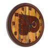 The Fan-Brand NHL Philadelphia Flyers: Branded Faux Barrel Top Wall Clock - Sports Team Bar Sign Dcor - Home Man Cave, Party Decoration - Made On Demand view 2