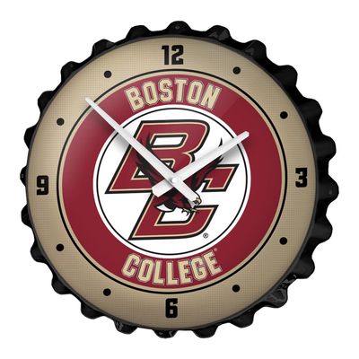 The Fan-Brand NCAA Boston College Eagles - Bottle Cap Wall Clock - Sports Team Bar Sign Dcor - Home, Dorm, Garage, Office, Fan Cave
