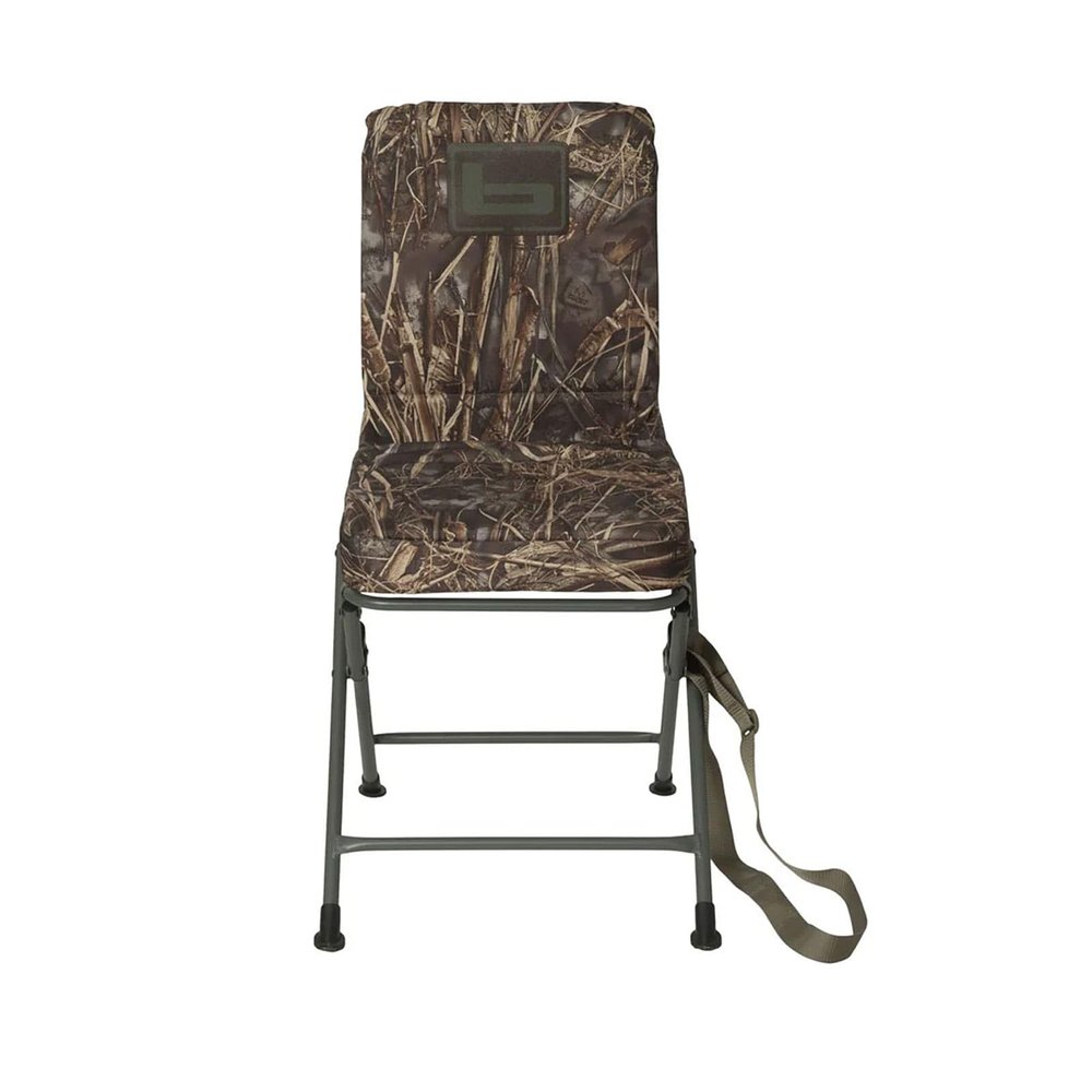 Banded Swivel Blind Chair 360 Silent Rotation, Adjustable Legs, Padded Seat for Hunting (Realtree Max-7, Tall)