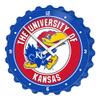 The Fan-Brand NCAA Kansas Jayhawks - Bottle Cap Wall Clock - Sports Team Bar Sign Dcor - Home, Dorm, Garage, Office, Fan Cave view 1