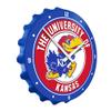 The Fan-Brand NCAA Kansas Jayhawks - Bottle Cap Wall Clock - Sports Team Bar Sign Dcor - Home, Dorm, Garage, Office, Fan Cave view 2