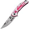 Snake Eye Tactical Ladies Valentines day Pocket Knife EDC Hunting Camping Knife (Pink) view 2