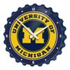 The Fan-Brand NCAA Michigan Wolverines - Bottle Cap Wall Clock - Sports Team Bar Sign Dcor - Home, Dorm, Garage, Office, Fan Cave view 1