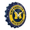 The Fan-Brand NCAA Michigan Wolverines - Bottle Cap Wall Clock - Sports Team Bar Sign Dcor - Home, Dorm, Garage, Office, Fan Cave view 2
