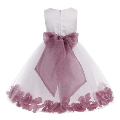 ekidsbridal Floral Rose Petals White Flower Girl Dress Pageant Dresses Junior Flower Girl Dress Birthday Girl 007 6