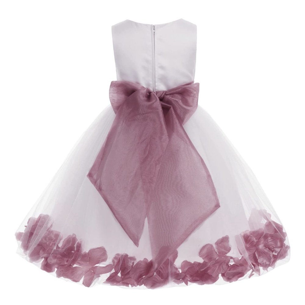 ekidsbridal Floral Rose Petals White Flower Girl Dress Pageant Dresses Junior Flower Girl Dress Birthday Girl 007 6