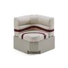 DeckMate Complete 28" Corner Premium Pontoon Boat Seat Bench and Base - Ivory, Burgundy and Tan view 1