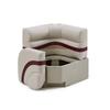 DeckMate Complete 28" Corner Premium Pontoon Boat Seat Bench and Base - Ivory, Burgundy and Tan view 2