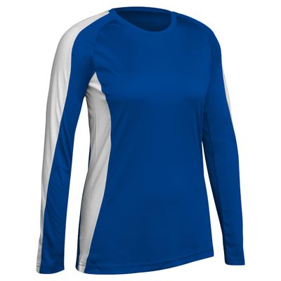 Triumphant Long Sleeve Volleyball Jersey, Girls' Small, Royal