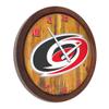 The Fan-Brand NHL Carolina Hurricanes: Faux Barrel Top Wall Clock - Sports Team Bar Sign Dcor - Home Man Cave, Party Decoration - Made On Demand view 2