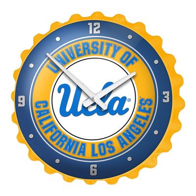The Fan-Brand NCAA UCLA Bruins - Bottle Cap Wall Clock - Sports Team Bar Sign Dcor - Home, Dorm, Garage, Office, Fan Cave