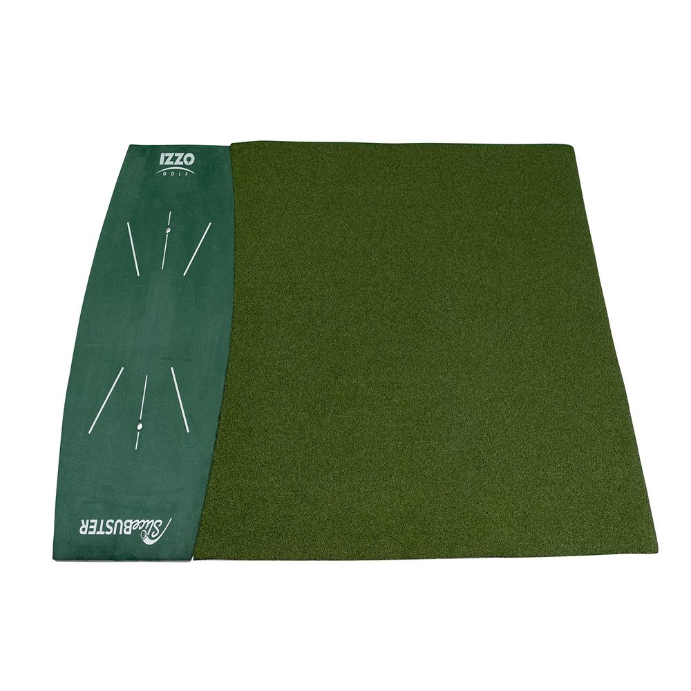 IZZO Golf Slice Buster 3ft x 5ft Golf Hitting Mat - Large Golf Hitting mat to Help Train Yourself not to Slice The Golf Ball