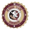 The Fan-Brand NCAA Florida State Seminoles - Bottle Cap Wall Clock - Sports Team Bar Sign Dcor - Home, Dorm, Garage, Office, Fan Cave view 1