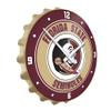The Fan-Brand NCAA Florida State Seminoles - Bottle Cap Wall Clock - Sports Team Bar Sign Dcor - Home, Dorm, Garage, Office, Fan Cave view 2