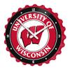The Fan-Brand NCAA Wisconsin Badgers - Bottle Cap Wall Clock - Sports Team Bar Sign Dcor - Home, Dorm, Garage, Office, Fan Cave view 1