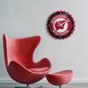 The Fan-Brand NCAA Wisconsin Badgers - Bottle Cap Wall Clock - Sports Team Bar Sign Dcor - Home, Dorm, Garage, Office, Fan Cave view 3