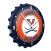 The Fan-Brand NCAA Virginia Cavaliers - Bottle Cap Wall Clock - Sports Team Bar Sign Dcor - Home, Dorm, Garage, Office, Fan Cave view 2