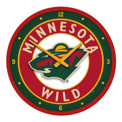The Fan-Brand NHL Minnesota Wild: Modern Disc Wall Clock - Sports Team Bar Sign Dcor - Home Man Cave, Party Decoration - Made On Demand