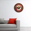 The Fan-Brand NHL Minnesota Wild: Modern Disc Wall Clock - Sports Team Bar Sign Dcor - Home Man Cave, Party Decoration - Made On Demand view 3