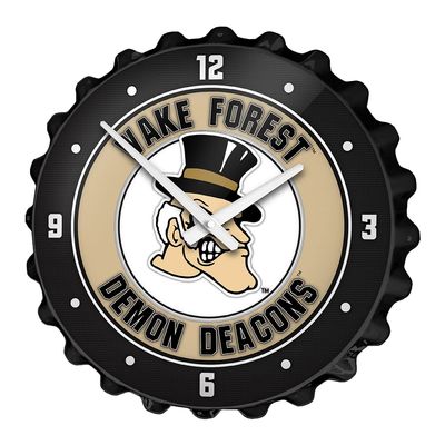 The Fan-Brand NCAA Wake Forest Demon Deacons: Mascot - Bottle Cap Wall Clock - Sports Team Bar Sign Dcor - Home, Dorm, Garage, Office, Fan Cave