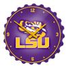 The Fan-Brand NCAA LSU Tigers - Bottle Cap Wall Clock - Sports Team Bar Sign Dcor - Home, Dorm, Garage, Office, Fan Cave view 1
