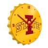 The Fan-Brand NCAA Iowa State Cyclones - Bottle Cap Wall Clock - Sports Team Bar Sign Dcor - Home, Dorm, Garage, Office, Fan Cave view 2