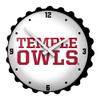 The Fan-Brand NCAA Temple Owls - Bottle Cap Wall Clock - Sports Team Bar Sign Dcor - Home, Dorm, Garage, Office, Fan Cave view 1