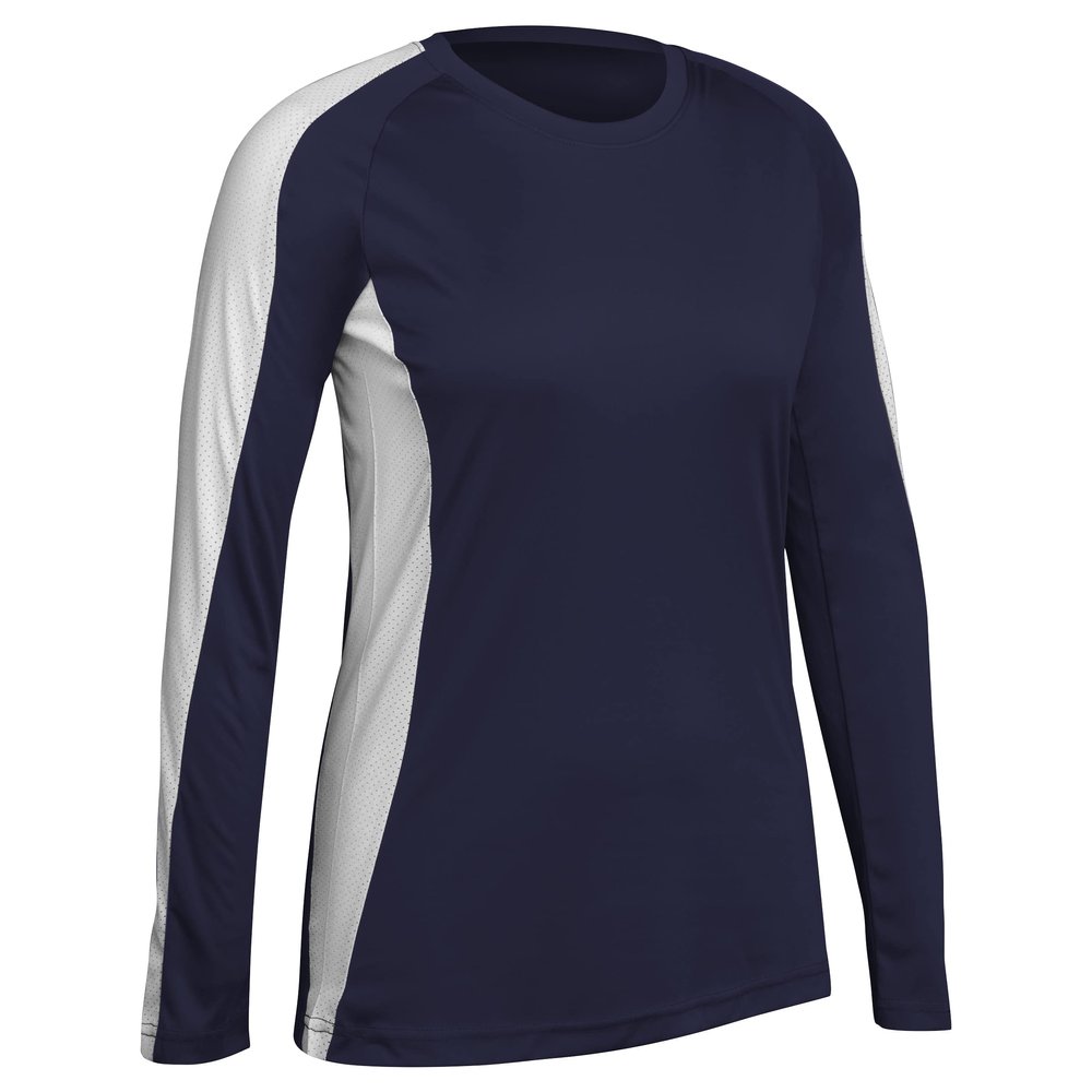 Triumphant Long Sleeve Volleyball Jersey, Girls' Small, Navy