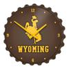 The Fan-Brand NCAA Wyoming Cowboys - Bottle Cap Wall Clock - Sports Team Bar Sign Dcor - Home, Dorm, Garage, Office, Fan Cave view 1