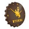 The Fan-Brand NCAA Wyoming Cowboys - Bottle Cap Wall Clock - Sports Team Bar Sign Dcor - Home, Dorm, Garage, Office, Fan Cave view 2