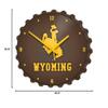 The Fan-Brand NCAA Wyoming Cowboys - Bottle Cap Wall Clock - Sports Team Bar Sign Dcor - Home, Dorm, Garage, Office, Fan Cave view 4