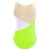 FEESHOW Gymnastics Leotards for Girls Sparkle Metallic Athletic Clothes Activewear One-Piece Skating Jumpsuit Fluorescent Green 12 Years view 2