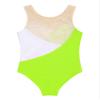 FEESHOW Gymnastics Leotards for Girls Sparkle Metallic Athletic Clothes Activewear One-Piece Skating Jumpsuit Fluorescent Green 12 Years view 4