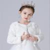 BESTORI Girls Princess Faux Fur Wrap Shawl Cozy Flower Girls Bolero Shrug Winter Warm Cape Party Wedding Dress Up view 2