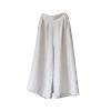 DGHM-JLMY Women's Solid Elastic Waist Oversized Straight Pants Loose Cropped Wide Leg Pants Cropped Rayon Summer Beach Pants (White,Medium,5,OZ)